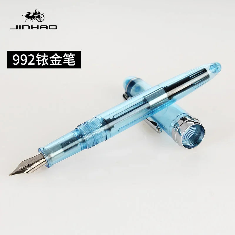 JINHAO 992 Fountain Pen 0.5mm — 12 Color Options, Silver Clip, Student Writing & Office Supplies