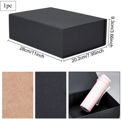 6-Pack Black Necklace Gift Boxes — 7.8x5x1.2" Kraft Cardboard Jewelry Boxes with Sponge for Necklace & Earrings, Mother’s Day Gift