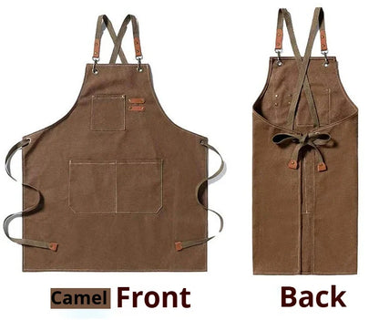 New Fashion Canvas Kitchen Apron – Unisex Chef Work Apron for Grill, Restaurant, Bar, Shop, Cafes, and Beauty Nail Studios