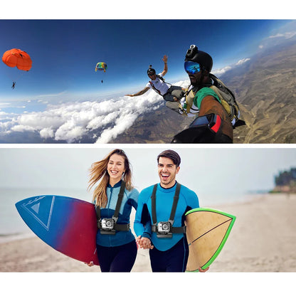 6-in-1 Action Camera Kit – Mobile Phone Head & Chest Strap Mount, Adjustable for GoPro 12, Enhanced Stability and Versatility