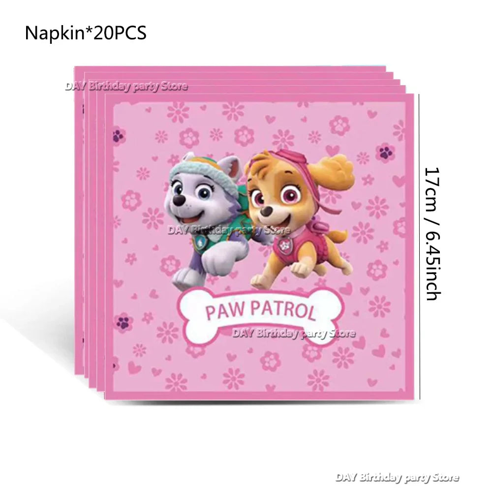 Paw Patrol Kids Birthday Party Supplies Set – Cups, Plates, Napkins, Gift Bags & Cake Toppers Decorations Kit