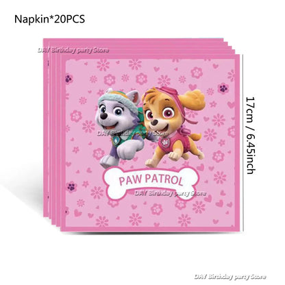 Paw Patrol Kids Birthday Party Supplies Set – Cups, Plates, Napkins, Gift Bags & Cake Toppers Decorations Kit