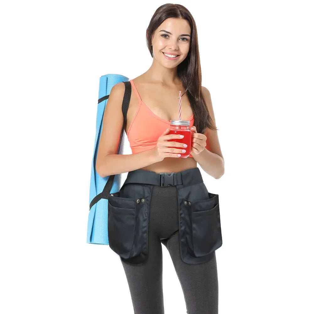 Multifunctional Outdoor Hiking Waist Pack – Large Capacity Canvas Multi-Pocket Mountaineering Apron Bag for Travel & Camping