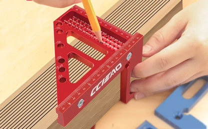 Imperial 3D Multi-Angle Measuring Ruler – 45/90 Degree Aluminum Alloy Woodworking Square Protractor for Engineers & Carpenters