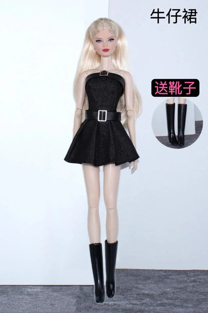 1/6 Doll Clothes Set — New Dress & Sweater Outfit for 30cm Xinyi FR ST BB Dolls, Doll House Accessories