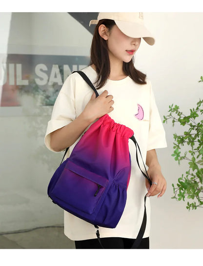 Bundle Pocket Waterproof Nylon Backpack — Portable Sports Bag for Outdoor, Camping, Swimming, Fitness, and School Use