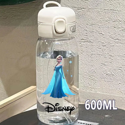 600/400ML Mermaid Princess Water Cup – Portable Transparent Plastic Sport Bottle for Kids
