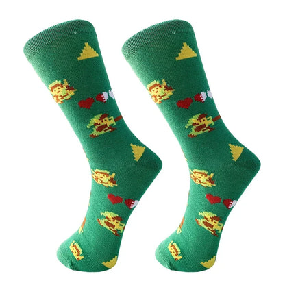 Zelda: Tears of the Kingdom Anime Socks – Men’s Cartoon Hip Hop Cotton Cosplay Long Casual Socks Xmas Gift
