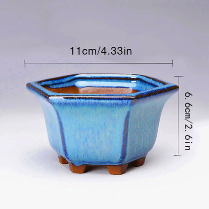Ceramic Round Plant Pot - Succulent & Orchid Planter with Drainage Holes for Indoor & Outdoor Decor