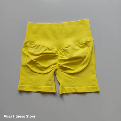 High Waisted Yoga Shorts - Seamless Tummy Control Fitness Shorts for Running, Workout & Activewear