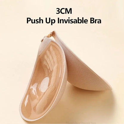 Invisible Strapless Adhesive Bra for Women – Push-Up Silicone Pad Lift, Nude Cover, Sexy Chest Stickers