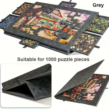 6-in-1 Tiltable Puzzle Board Desk – 6-Drawer Storage for 1000-Piece Puzzles, Home Decor & Educational Organizer