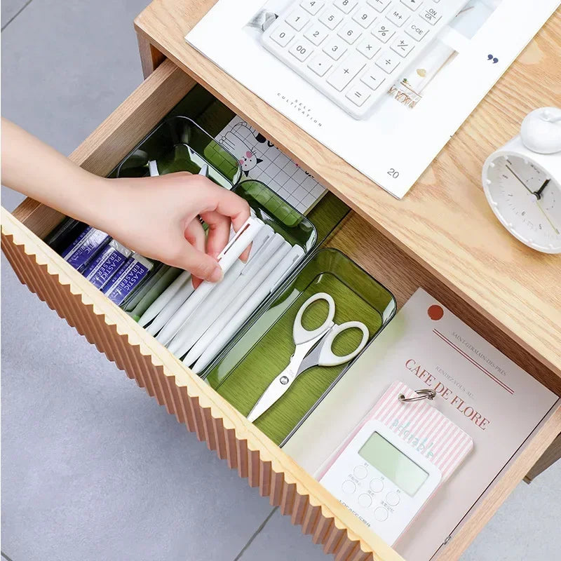 Transparent Plastic Storage Box – Desk Organizer Container for Jewelry, Makeup, and Drawer Organization
