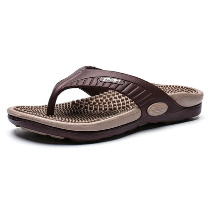 Men's Massage Flip Flops – Breathable Summer Beach Sandals, Luxury Comfort Slippers, Plus Size 46
