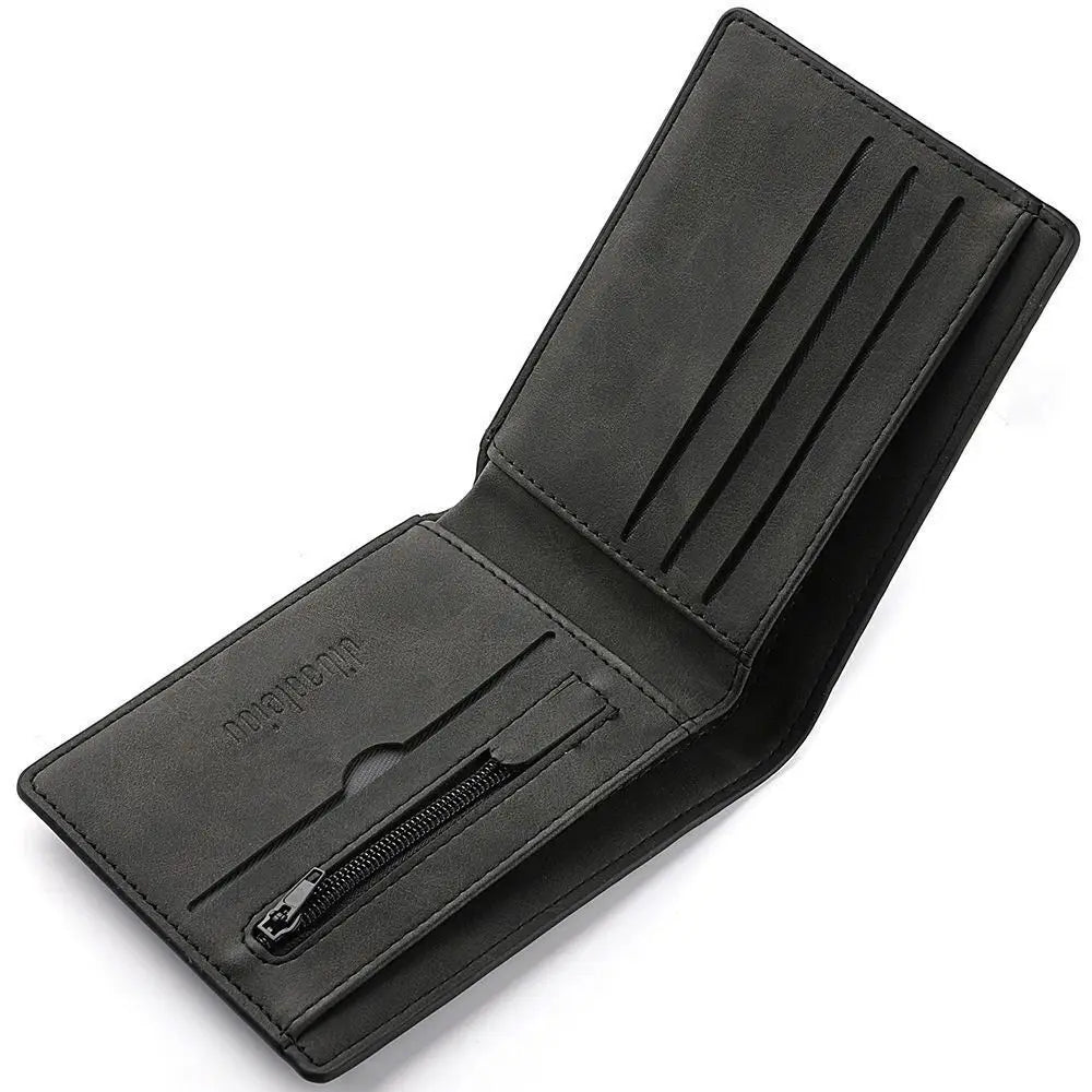 Men’s PU Leather Wallet – Multi-Card Slot Folding Short Wallet with Large Capacity Coin Purse