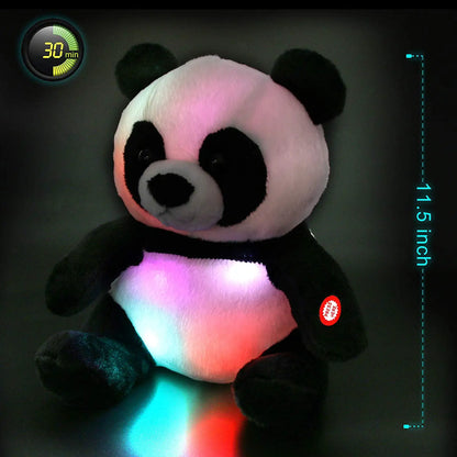 LED Panda Plush Toy – Glow-in-the-Dark Soft Bear, Night Light Stuffed Animal for Kids, Family Companion & Christmas Gift