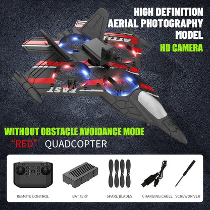 RC Plane with Camera – Remote Control Helicopter, Obstacle Avoidance, 2.4G EPP Foam Fighter Aircraft for Kids