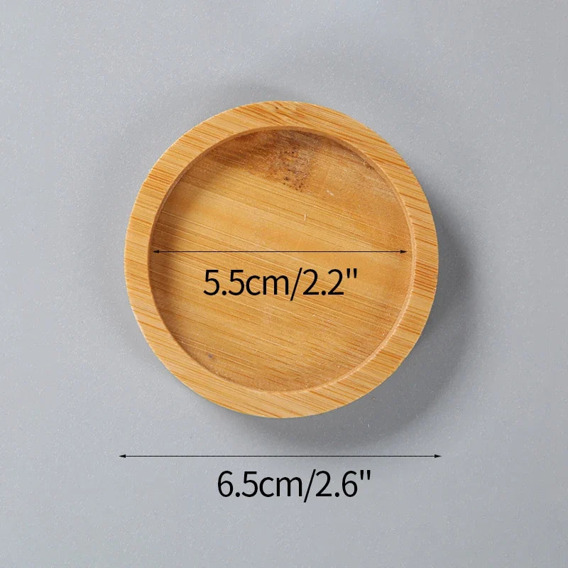 Mini Bamboo Tray Coaster – Wooden Saucer Plate for Flower Pots, Cups, and Coffee, Creative Kitchen & Home Decor Mat