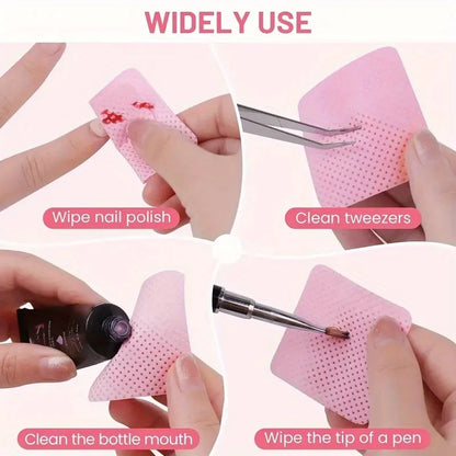 Lint-Free Nail Wipes - Aluminum-Free Gel Cleansing Tissues & Nail Polish Remover Pads for Nail Art Beauty Care