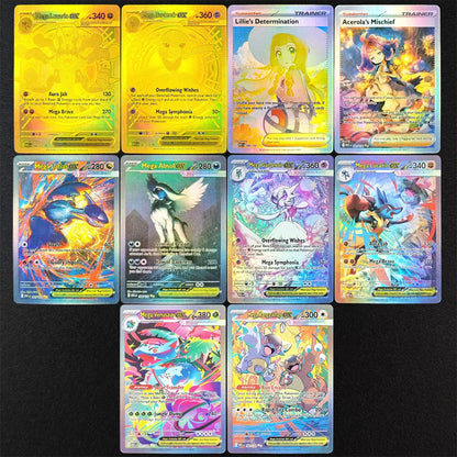 2025 Pokémon English Collection Cards Set – MEGA Dragonite, Charizard, Lucario & Gardevoir EX Anime Trading Cards Gift Toys