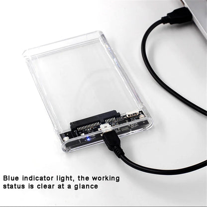 USB 3.0 2.5 Inch HDD Enclosure - SATA SSD Hard Drive Case with 5Gbps Transfer Speed, External Housing with Cable