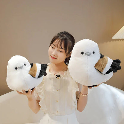 Cartoon Long-Tailed Tit Plush Toy – Cute Round Bird Stuffed Animal for Kids, Girls & Boys Gifts
