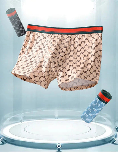 5PCS Men's Printed Boxer Shorts - Breathable & Comfortable Underwear, U-Convex Briefs, Plus Size