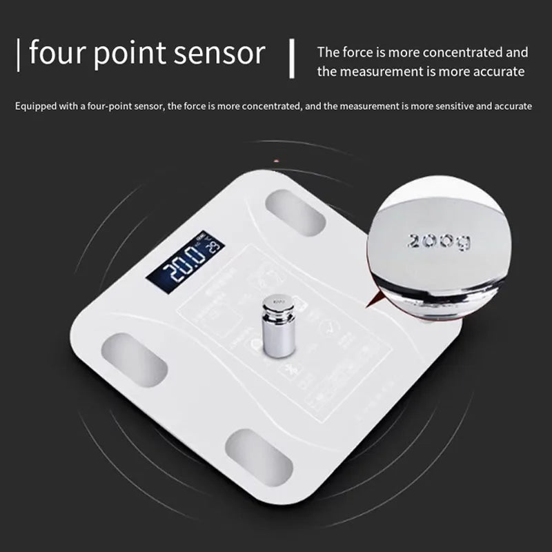 LED Smart Body Fat Scale — Bluetooth Digital Weight & Body Composition Scale with App Sync for Weight Loss