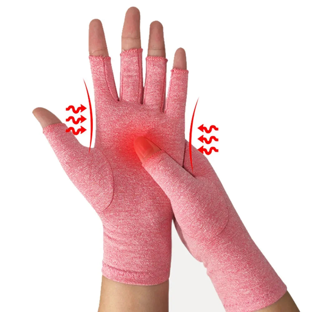 Compression Arthritis Gloves - Half Finger Wrist Support for Joint Pain Relief