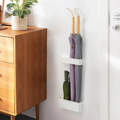 Multi-Functional Wall Mounted Umbrella Holder - Nail-Free Fastener Style Household Storage Rack