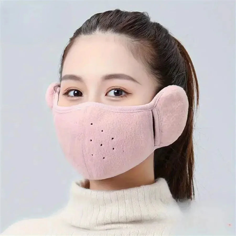Winter Fleece Mask Earmuffs - Unisex Cold-Proof Ear Warmer for Outdoor Cycling, Hiking, Skiing
