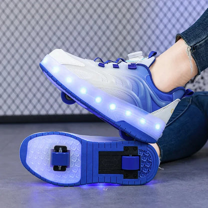 Kids' LED Roller Skate Shoes - Two-Wheel Glowing Sneakers for Boys & Girls