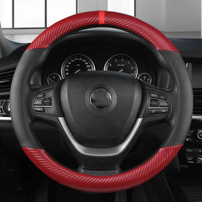 Fashion Universal Car Steering Wheel Cover — Breathable, Anti-Slip, 37-38cm Car Accessory