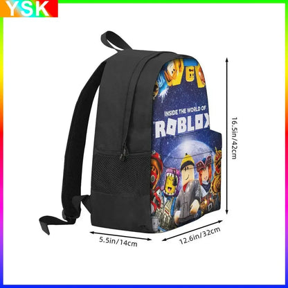 Roblox School Backpack with Compartments - Lightening Sport Bag for Primary and Middle School Kids, Boys and Girls
