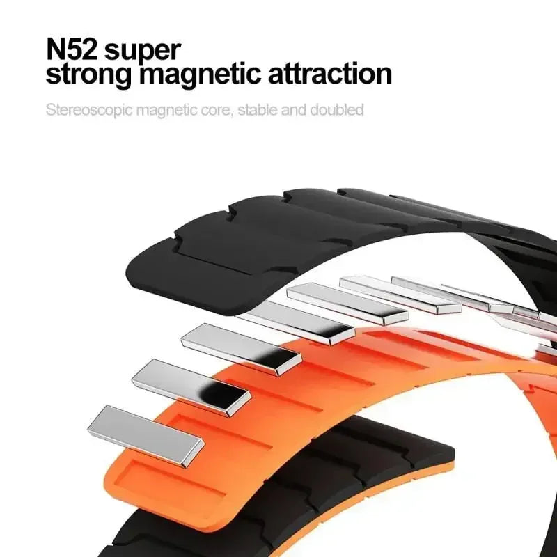 22mm Magnetic Silicone Watch Strap – Replacement Sport Wristband for OnePlus Watch 3/2R/2 & OPPO Watch X/X2/4 Pro 46mm Band