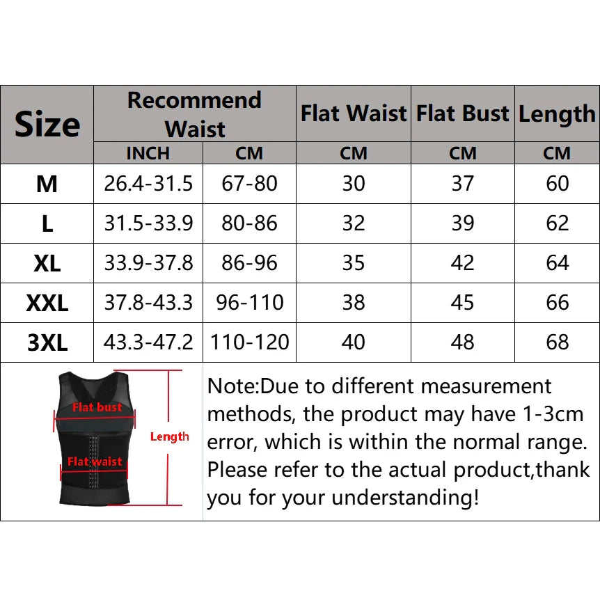 Men’s Compression Body Shaper Vest — Tummy Slimming Abdomen Sheath Corset Waist Trainer Fajas Top