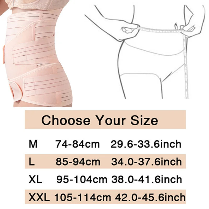 3 in 1 Corset Postpartum Belly Band - Tummy, Pelvis, and Waist Trainer Wrap for Pregnant Women, Recovery Bandage Body Shaper