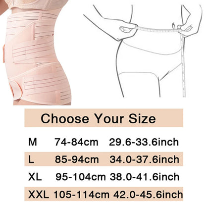 3 in 1 Corset Postpartum Belly Band - Tummy, Pelvis, and Waist Trainer Wrap for Pregnant Women, Recovery Bandage Body Shaper