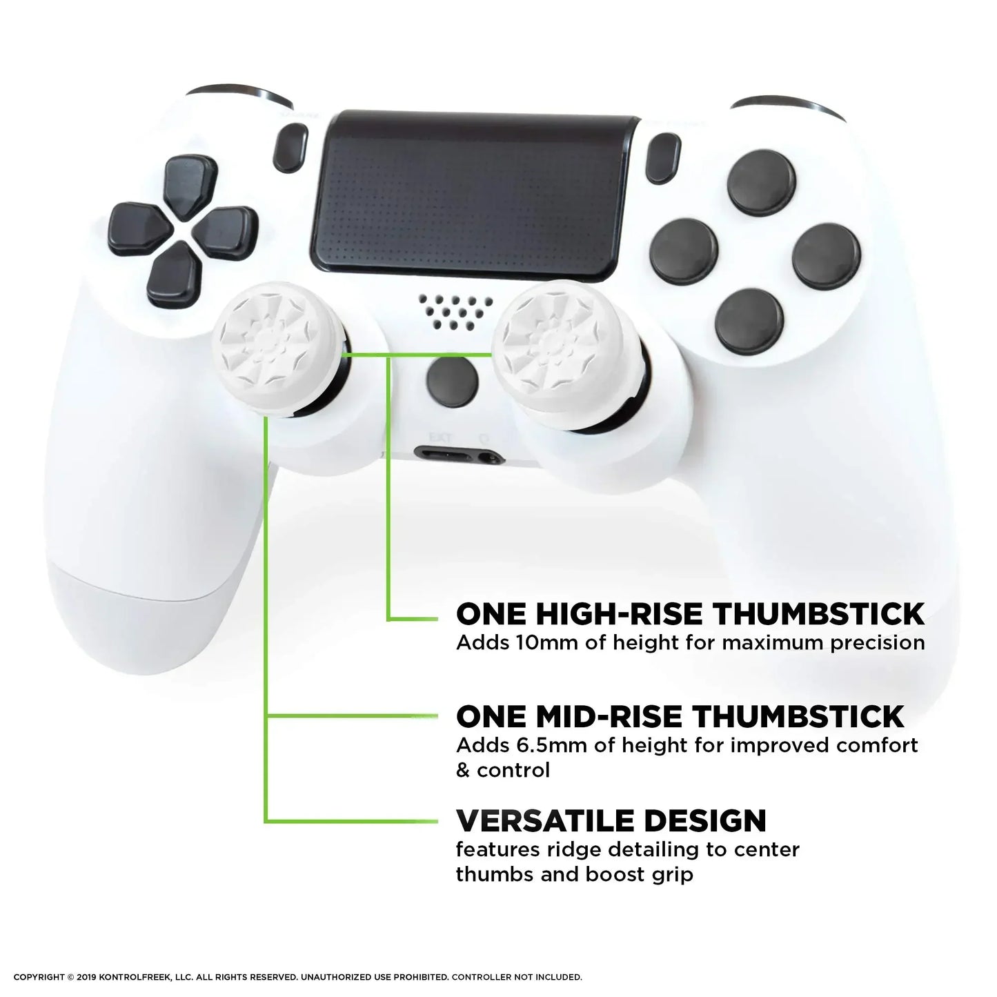 2PCS Performance Thumb Grip Caps — Silicone Analog Stick Covers for PS4 & PS5 Controllers