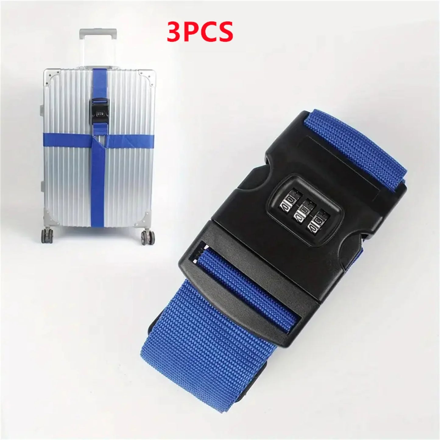 Adjustable Anti-Theft Luggage Strap — Password Lock Baggage Belt for Suitcase & Travel Bags