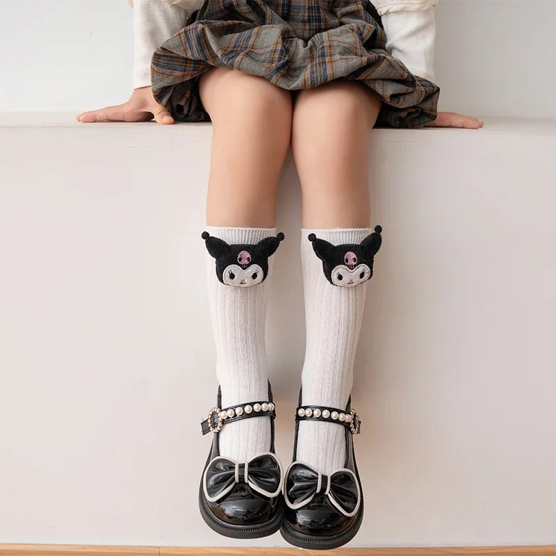 Sanrio Kuromi, Melody, Cinnamoroll & Kitty Cat Socks – Kawaii Cartoon Mid-Tube Socks for Girls, Korean Style Trendy Student Socks