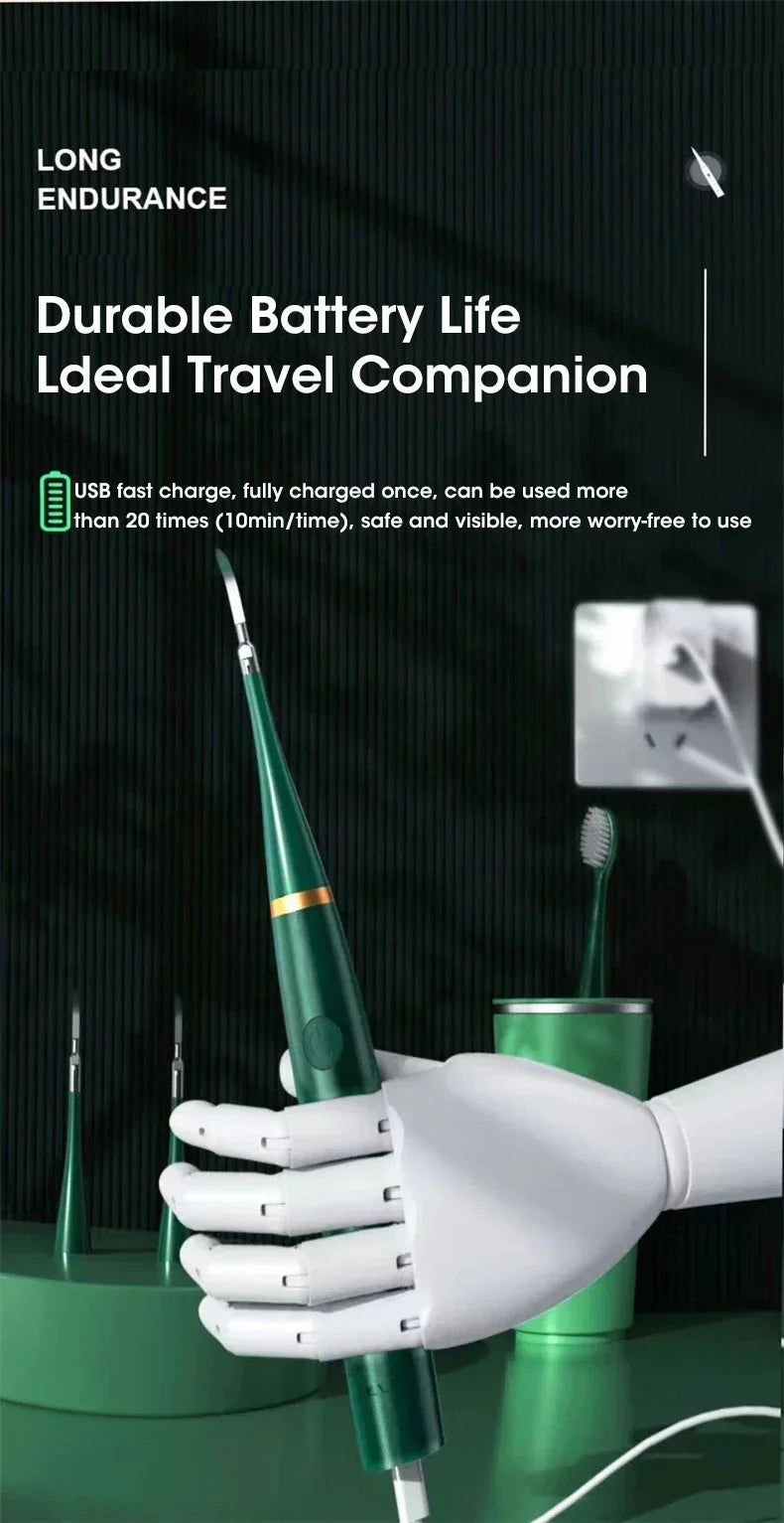 Electric Toothbrush with Sonic Cleaning – 3-in-1 Tartar Removal, Teeth Whitening, USB Charging, Replaceable Brush Head