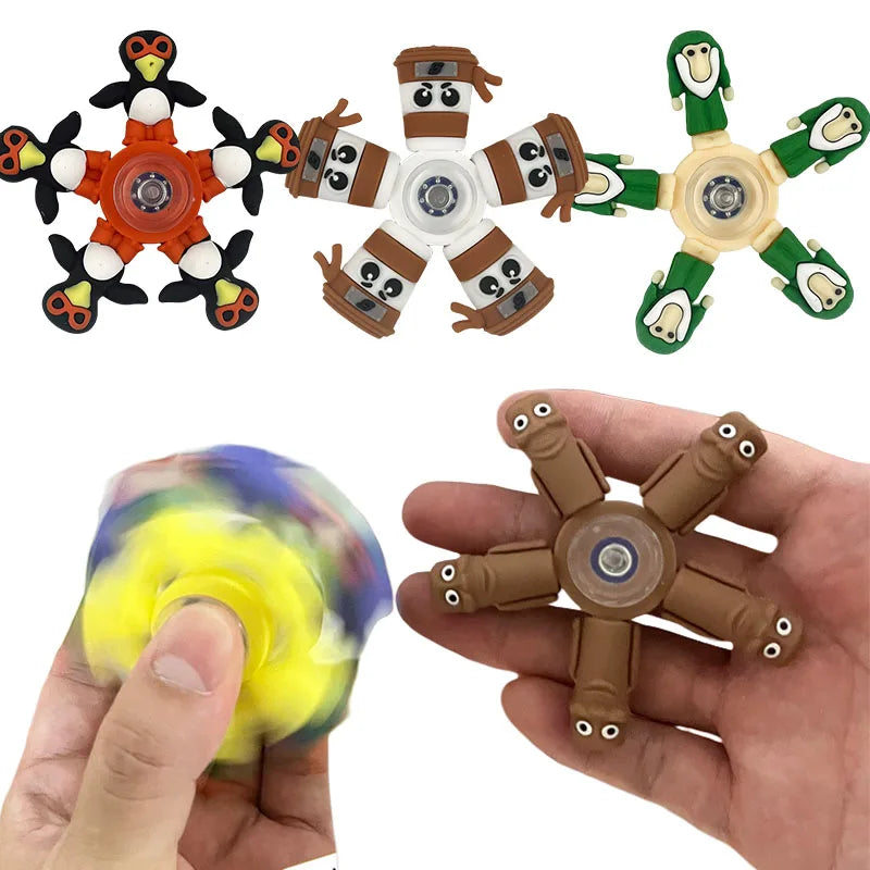 Italian Brainrot Tung Fidget Spinner — Deformed Chain Anti-Stress Hand Spinner Sensory Gyro Toy for Adults