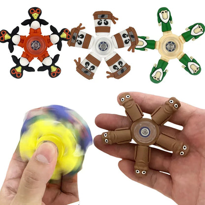 Italian Brainrot Tung Fidget Spinner — Deformed Chain Anti-Stress Hand Spinner Sensory Gyro Toy for Adults