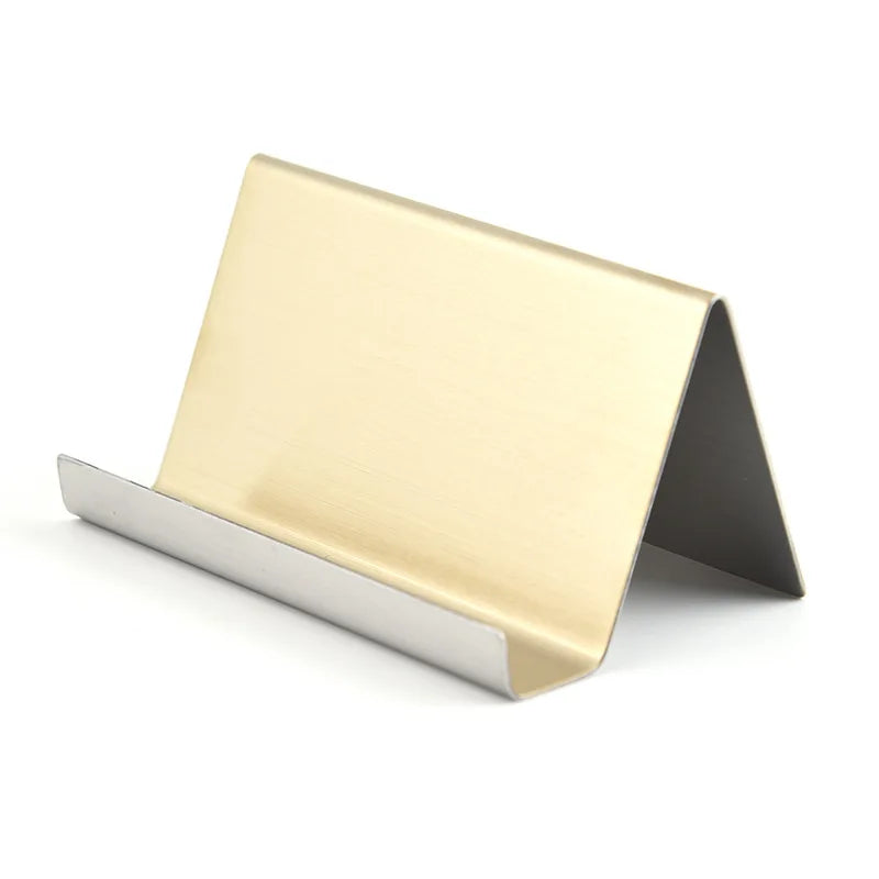 Metal Business Card Name Tag Display Rack – Desktop Organizer & Cellphone Holder for Conference Room