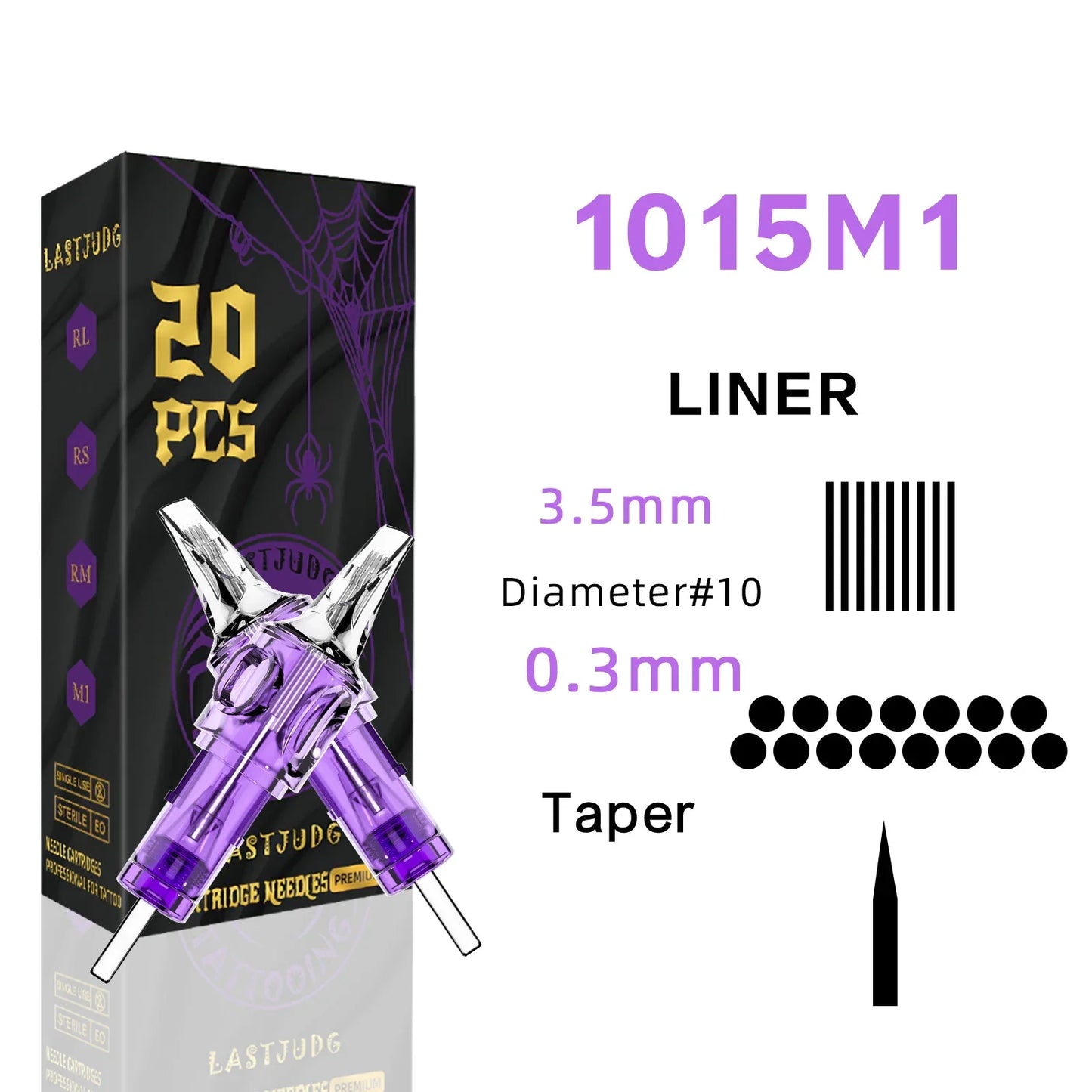 LASTJUDG 20PCS Disposable Tattoo Cartridge Needles – RL RS M1 RM for Permanent Makeup & Tattoo Pen