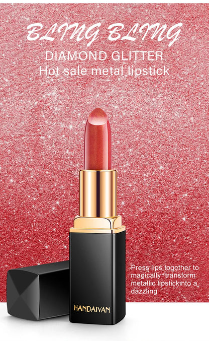 Handaiyan 9 Colors Lipstick – Glitter, Matte, Velvet, Nude, Shimmer, Sexy Red, Long-Lasting, Waterproof Professional Makeup
