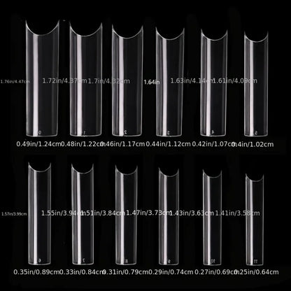 240 Clear Nail Tips – Coffin Shape Fake Toenail and Acrylic Nails, Half Cover Artificial Nail Set with Storage Box