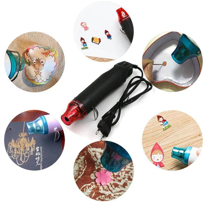 220/110V Hot Air Gun DIY Tool - Mini Soldering Blower with Temperature Control, Shrink and Supporting Seat for Crafts
