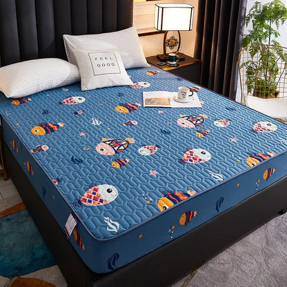 Waterproof Thick Quilted Mattress Cover — Latex Pad, Skin-Friendly Fitted Sheet Protector, 150/160/180x200cm